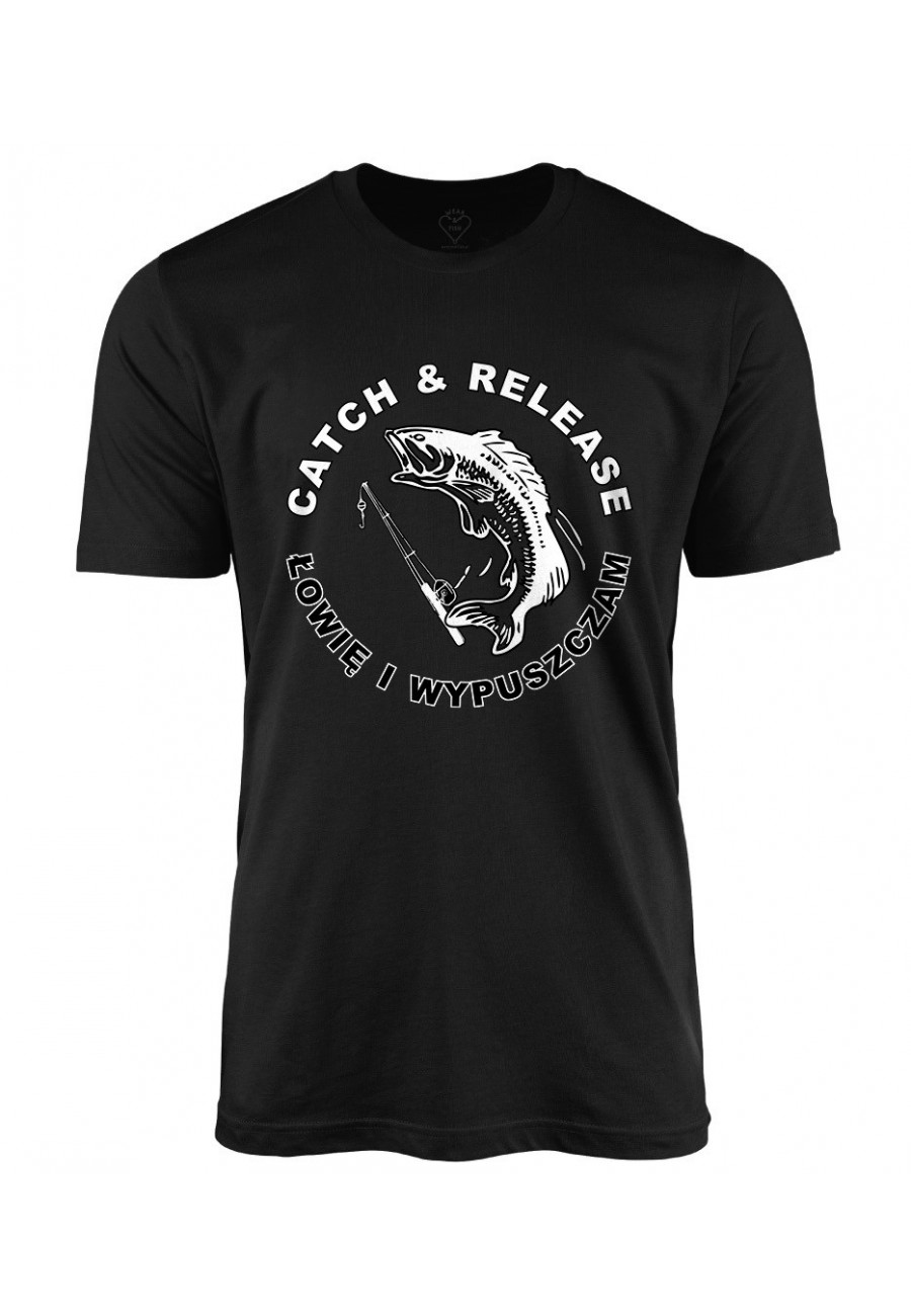 Koszulka męska z napisem Catch and Release - Łowię i wypuszczam