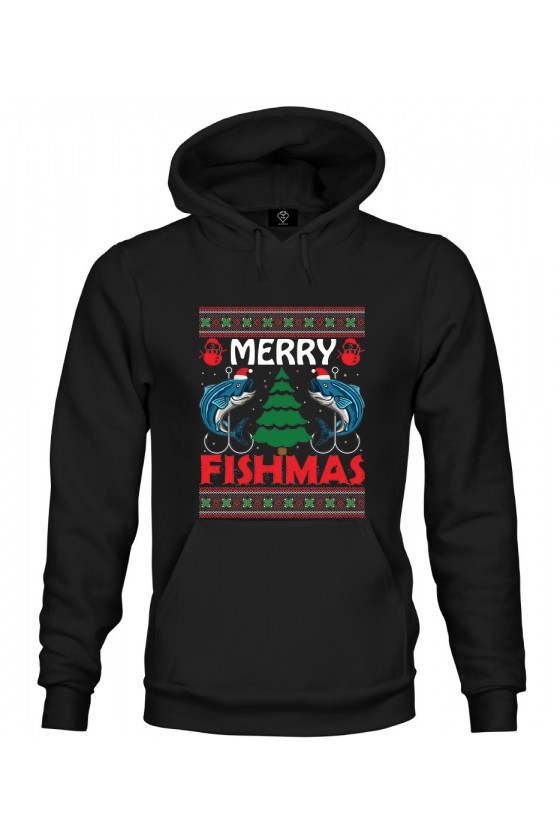 Bluza z kapturem Merry Fishmas - ryby